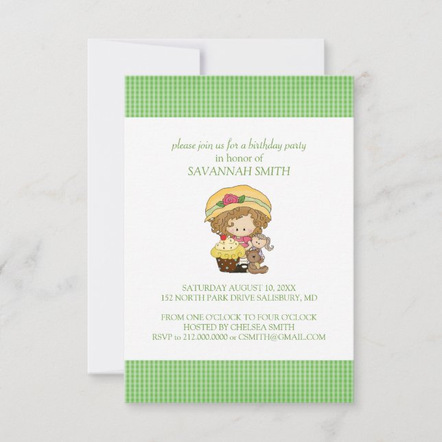 Convites de aniversário para uma garota (Frente)