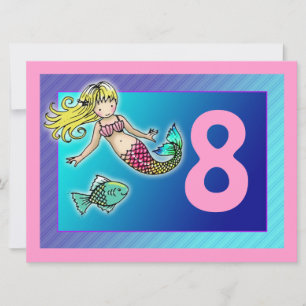 Convites de Aniversário Personalizados de Sereia F