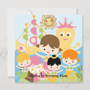 Convites de Aniversário Personalizados do Mermaid 