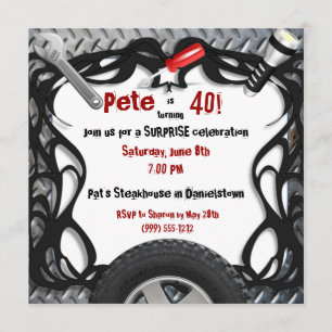 Convites de Aniversário Personalizados Mecânicos