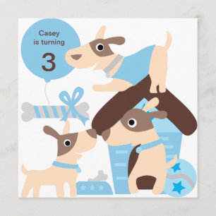 Convites de Aniversário Personalizados para Cães A