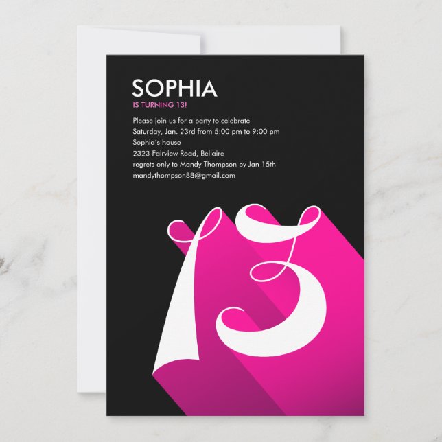 Convites de aniversário Pop modernos (Frente)