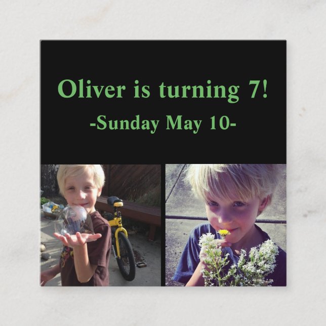 Convites de aniversário quadrados (pacote de 100) (Frente)