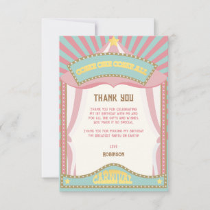 Convites de aniversário Retro Carnaval Rosa Rosa