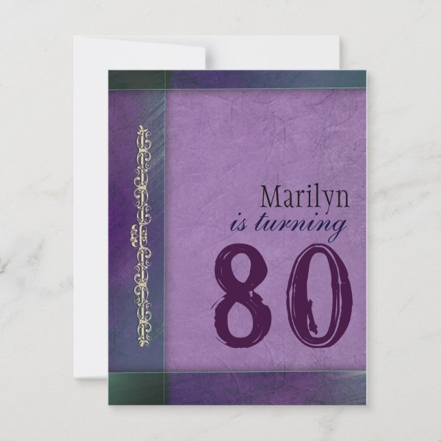 Convites de Aniversário roxo / lilás de designer (Frente)