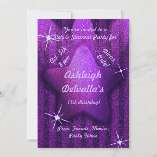 Convites de aniversário Roxos Semelhantes A Lâmp