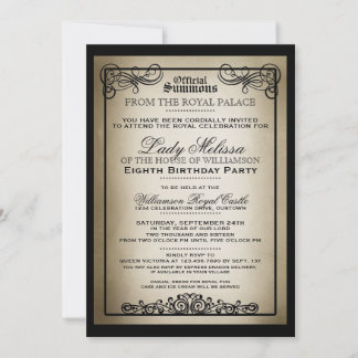 Convites de aniversário Royal Gala