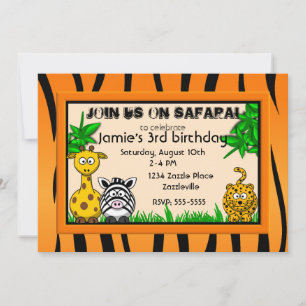 Convites de aniversário Safari