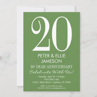 Convites de Aniversário Simples Modernos em Verde 
