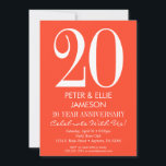 Convites de Aniversário Simples Modernos Laranja B<br><div class="desc">Um convite de aniversário simples e moderno laranja e branco. Perfeito para aniversários de casamento marcantes como 5º,  10º,  15º,  20º,  25º,  30º,  35º,  40º,  45º,  50º,  55º,  60º ... ou qualquer ano!</div>