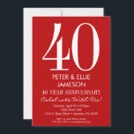 Convites de Aniversário Simples Modernos Vermelho<br><div class="desc">Um convite de aniversário simples e moderno,  vermelho e branco. Perfeito para aniversários de casamento marcantes como 5º,  10º,  15º,  20º,  25º,  30º,  35º,  40º,  45º,  50º,  55º,  60º ... ou qualquer ano!</div>