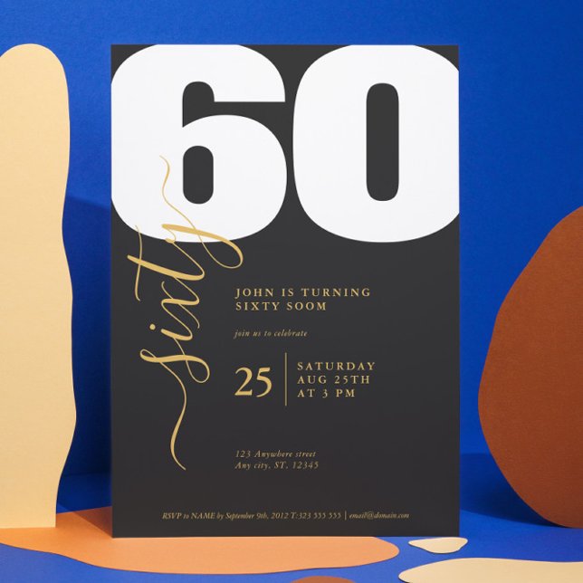 Convites de aniversário sofisticados para caligraf (Criador carregado)