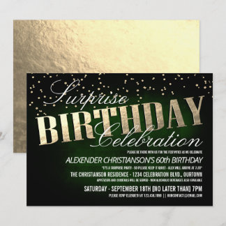 Convites de aniversário Surpresa Elegante