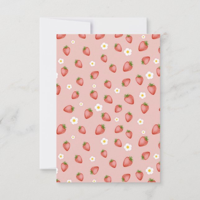 Convites de Aniversário Temáticos de Morango Berry (Verso)