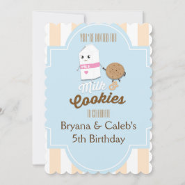 Convites de Aniversário Vintage Milk & Cookie