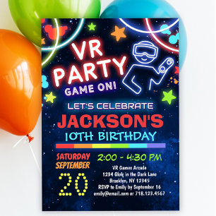 Convites de aniversário VR de Realidade Virtual