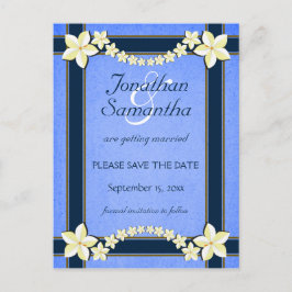 Convites de Anúncio de Noivado em Azul Rústico