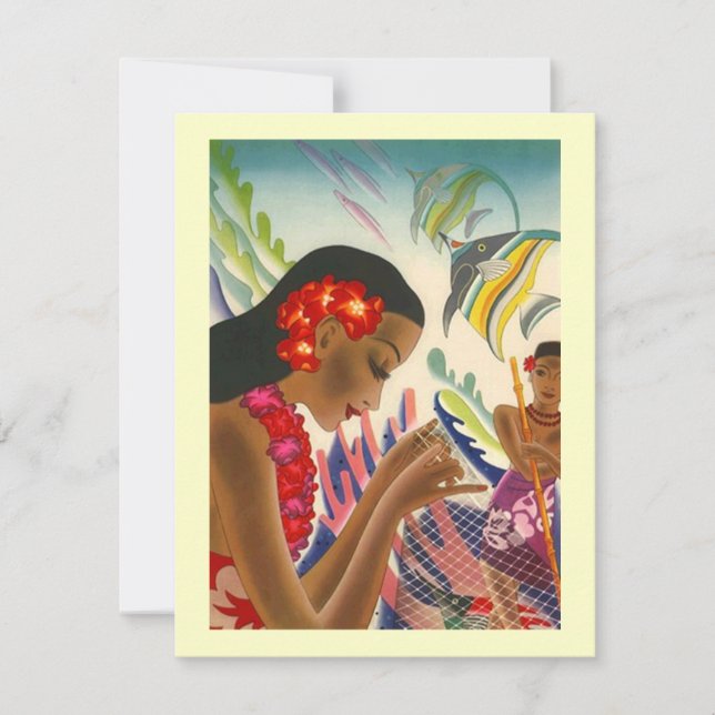 Convites de Anúncio de Noivado Tropical Luau (Frente)