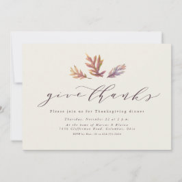 Convites Dê aos obrigados folhas elegantes e simples Ação d