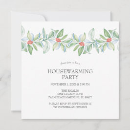 Convites de Aquecimento de Casa Natal em Aquarela