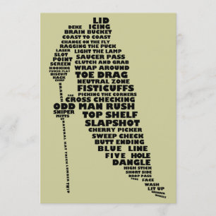 Convites de Arte de Texto do Jogador de Hóquei