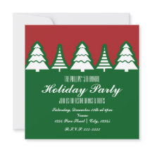 Convites de árvores de Natal vermelhas e verdes