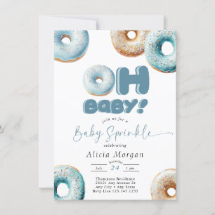Convites de Baby Sprinkle Donut Blue Sprinkle
