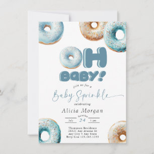 Convites de Baby Sprinkle Donut Borboletas Azu