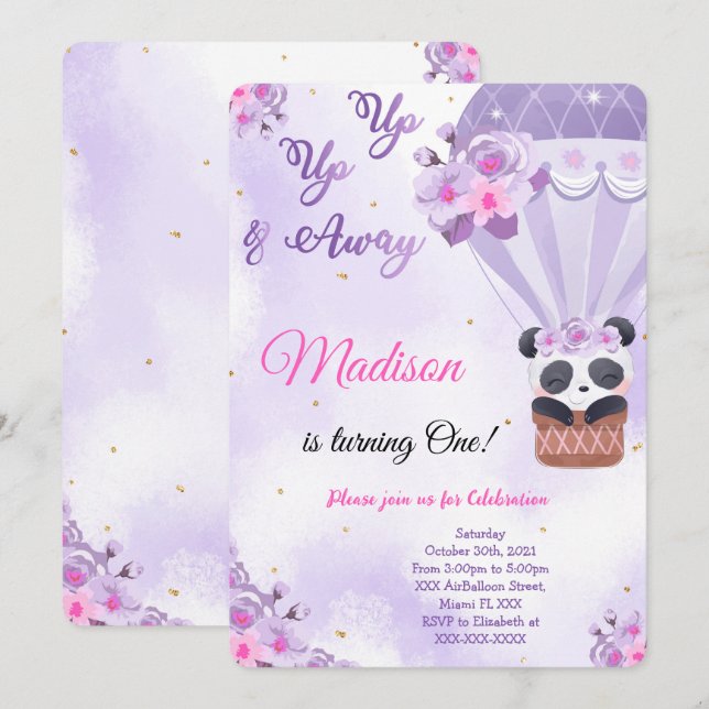 Convites de Balão de Ar (Frente/Verso)