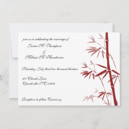 Convites de bambu vermelhos do casamento