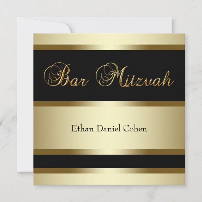 Convites de Bar Mitzvah Ouro Preto (Frente)