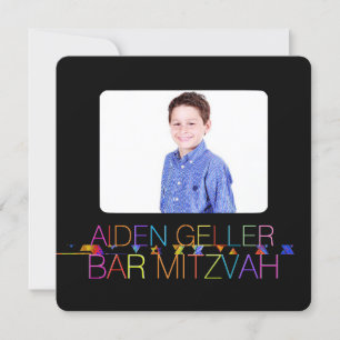 Convites de bar mitzvah tipografia neons PixDezine