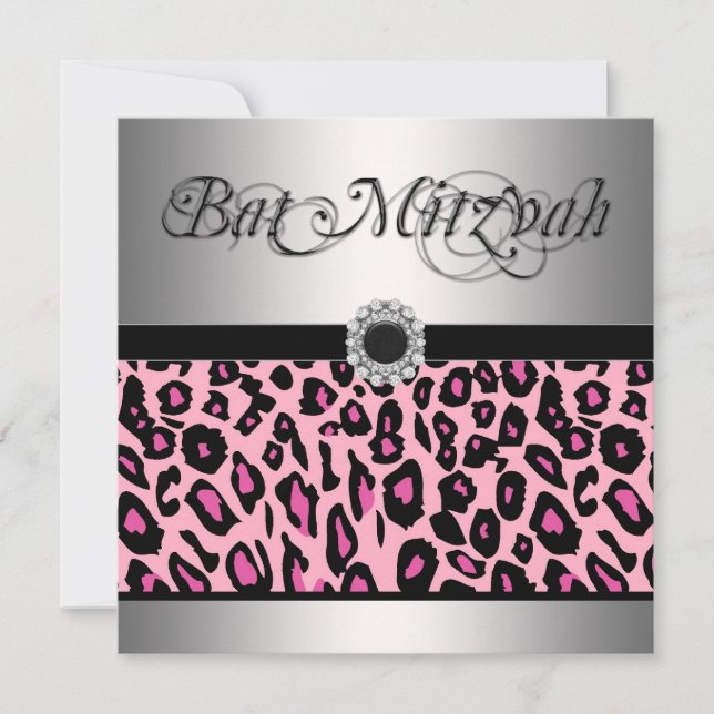 Convites de Bat Mitzvah, Leopardo Rosa (Frente)