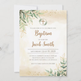 Convites de Batismo com Verde para Menino