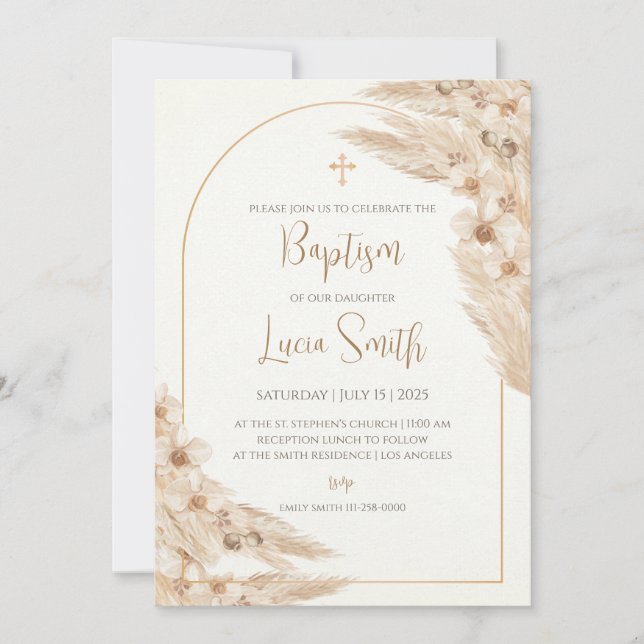 Convites de Batismo Menina convida convites de Bat (Frente)