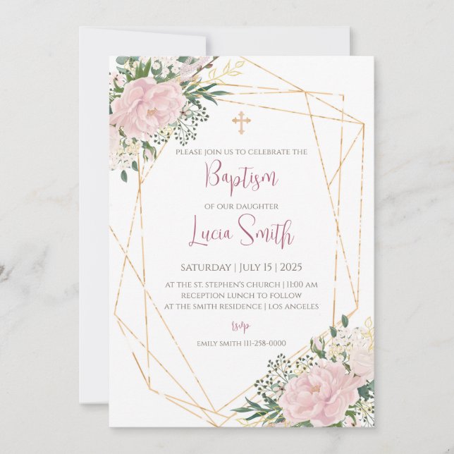 Convites de batismo menina para convites de batiza (Frente)