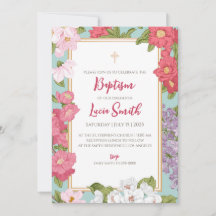 Convites de batizado para meninas