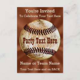Convites de beisebol vintage mais legais, SEU TEXT