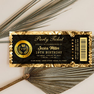 convites de bilhete de ouro