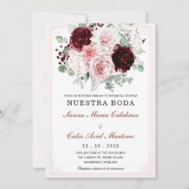 Convites De Boda Floral Elegante Con Rosas