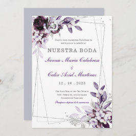 Convites de Boda Púrpura y Lavanda Plateada
