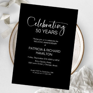 Convites de Bodas de Ouro Chic para 50 anos de Cas
