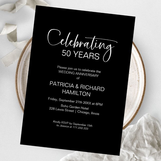 Convites de Bodas de Ouro Chic para 50 anos de Cas (Criador carregado)