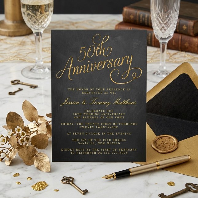 Convites de Bodas de Ouro de 50 Anos (Criador carregado)