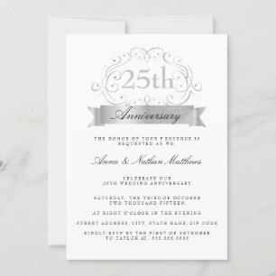 Convites de Bodas de Prata 25º Aniversário