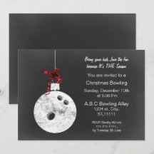 Convites de Boliche de Natal em Quadro Negro Vinta
