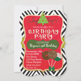 Convites de Bolo de Aniversário de NATAL com Cake 
