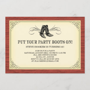 Convites de Botas de Festa Velho Oeste
