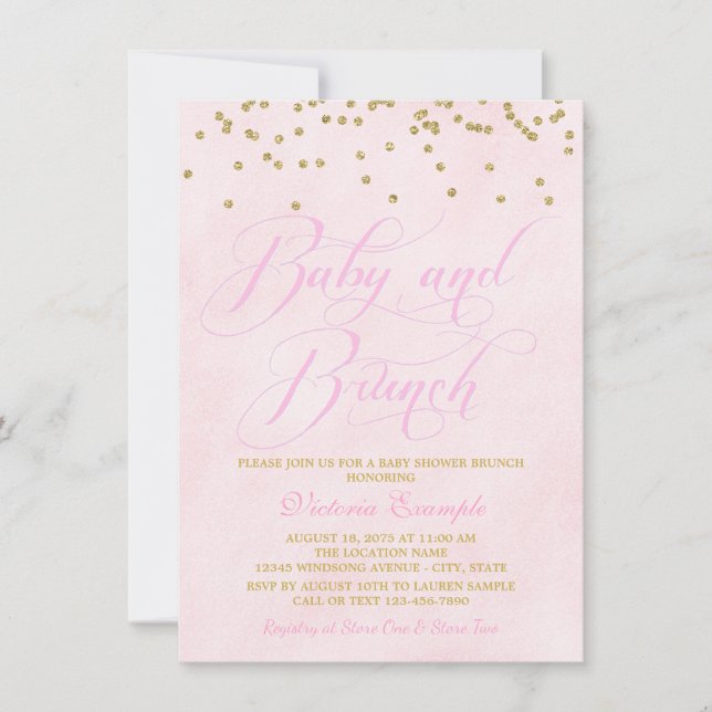Convites de Brunch para Chá de Bebê (Frente)