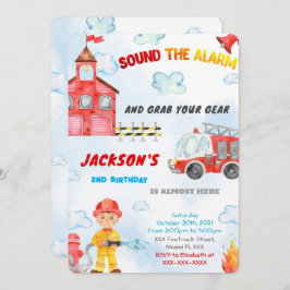 Convites de Caminhão de Bombeiros Editáveis